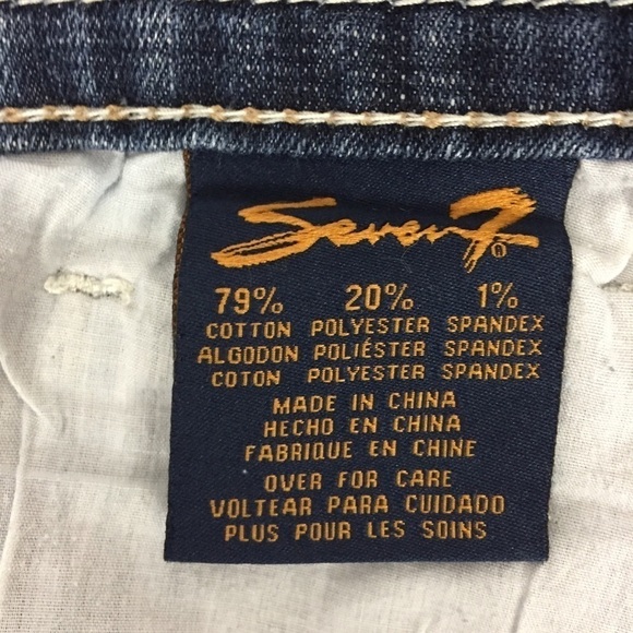 Seven7 Jean Shorts Womens 10 Blue Denim Finished Hem Mid Rise Soft Finished Cuff - Picture 9 of 12